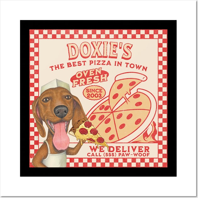 Doxie's Pizza Wall Art by Danny Gordon Art